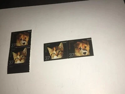 Us Stamps Scott # 3670-71  2002 37c Neuter And Spay Pets Pair MNH - Image 1 of 2