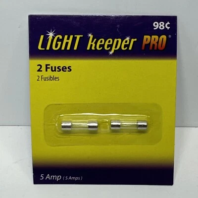 Light Keeper Pro Pack of 2 Christmas Light String Fuses 5 Amp New In Package NIP - Image 1 of 2