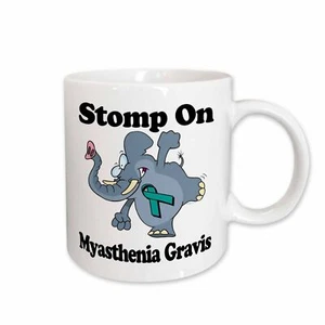 3dRose Elephant Stomp On Myasthenia Gravis Awareness Ribbon Cause Design Mug - Picture 1 of 14