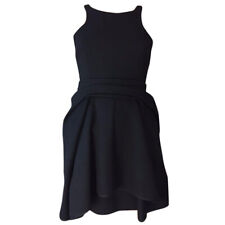 $5 000 JASMINE DI MILO BLACK RUNAWAY WOOL DRESS UK 8 US 4 S small