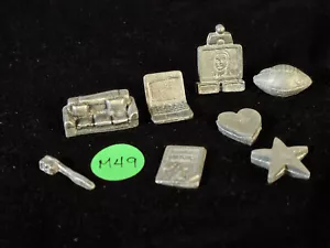 Piezas de fichas de juego monopolio de plomo fundido (juego de 8) - Imagen 1 de 22