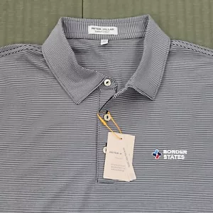 Peter Millar Summer Comfort Micro Stripe Golf Polo Shirt Mens XL Company Logo - Picture 1 of 9