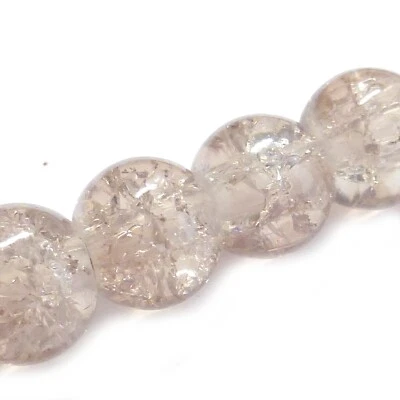 Glasperlen Crackle rund 8 mm ecru sand ca. 105 Perlen Spacer nenad-design - Bild 1 von 4