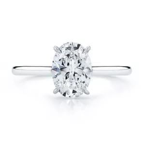 GIA-zertifizierter Diamant Verlobungsring Platin ovale Form 1,00 Karat Solitär - Bild 1 von 3