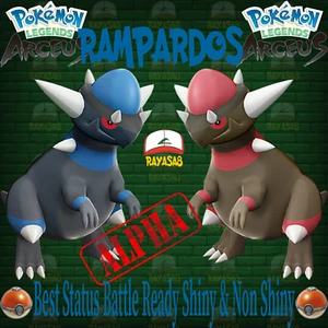 Rampardos Shiny Alpha 6iv and Non Shiny Best Stats Pokemon Legends Arceus - Picture 1 of 4