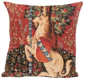 CLUNY UNICORN 17" 45CM COTTON BELGIAN TAPESTRY WEAVE CUSHION COVER WITH ZIP - Picture 1 of 4