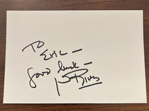 Joan Rivers Comedian Comic Tonight Show Autograph Signature Signed Card