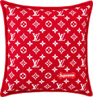 Oreiller monogramme Supreme x Louis Vuitton rouge SS17 (LVSU025) taille unique