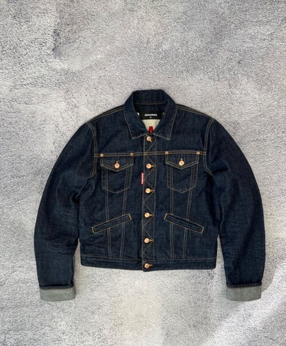 Dsquared2 Giacca Donna Selvedge Denim Italia Taglia 44 Cropped Indaco