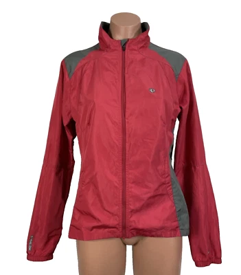 2007 Pearl Izumi Women Medium Red Lightweight Full Zip Cycling Rain Jacket Large - Image 1 of 4