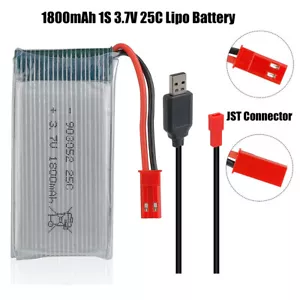 3.7V 1800mah 25C Lipo Battery JST Plug with USB Charger for RC Quadcopter Drone - Picture 1 of 8