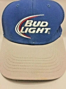 Budweiser Bud Light Embroidered Hat Adjustable Blue Snapback Baseball Cap - Picture 1 of 12