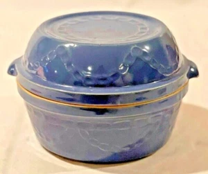 🍒 Vajilla de gres esmaltado azul vintage con tapa olla horno holandés asado grande 🍒 - Imagen 1 de 11