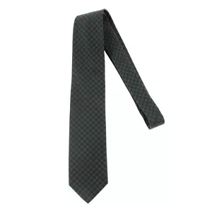 Massimo Bizzocchi NWOT 100% Silk Tie in Olive Green/Teal Blue/Brown Mini Check - Picture 1 of 8