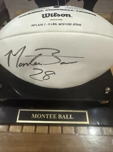 NFL Football handsigniert von Monte Ball - Bild 1 von 8