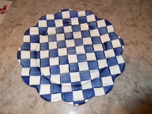 Mackenzie Childs Royal Check Emaille überbackenes Tablett einzigartige Servierplatte - Bild 1 von 4