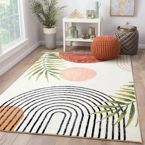 Mid Century Modern Washable Rug, Boho Cute Aesthetic 5x7 Area Rugs for Bedroo... - Picture 1 of 8