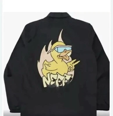 Neff Fresh Ducky Coaches Windbreaker Men's Size Large Black New with Tags - Image 1 of 4