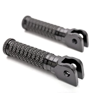 CNC POLE Front Foot Pegs Black For GSXR 1000 15 16 17 18 19 20 21 22 - Picture 1 of 6