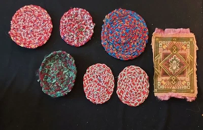 Muebles de casa de muñecas miniatura 1:12 de colección 7 alfombras - 6 primitivas/trenzadas de granja Foto 1 de 4