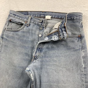 Jeans vintage Levi’s 501 uomo 31x36 blu chiaro invecchiato Boro Sashiko biker Y2K - Foto 1 di 20