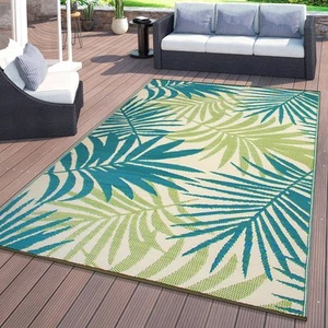 Picnic Mat, Camping Rug, RV Rughop Green Indoor Outdoor Carpet Floral Modern - Picture 1 of 32