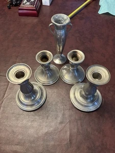 Vintage Zinn Kerzenständer Set - Bild 1 von 5