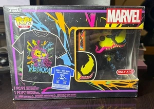 NIB Sealed Funko POP! Venom Eddie Brock Blacklight Pop and Tee (XL) (Target) - Picture 1 of 3