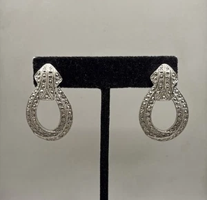 Vintage Silver Tone Dangle Drop Statement Earrings - Picture 1 of 3