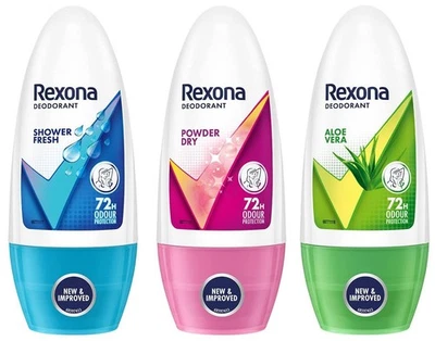 Juego de desodorante enrollable para mujer Rexona - ducha fresca, aloe vera, secado en polvo Foto 1 de 4