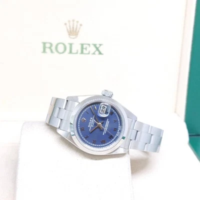 Rolex 26mm Azul Mate Esfera Romana Oyster Perpetual Fecha REF: 69160 (Serie A) Foto 1 de 4