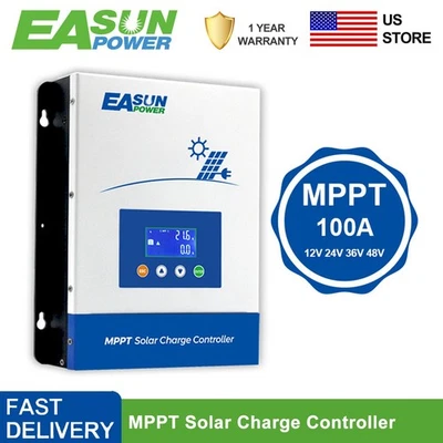Controlador de carga solar Easun 100A MPPT regulador de batería 12V/24V/48V PV 150V Foto 1 de 4