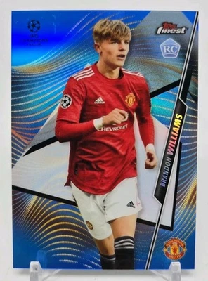 2020-21 Topps Finest UCL BRANDON WILLIAMS Rookie Blue Refractor /150 Manchester - Image 1 of 4