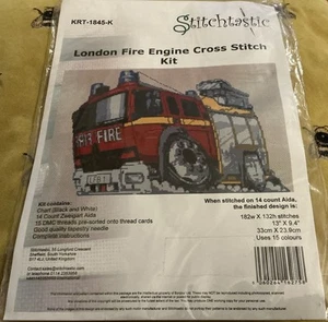 Stitchtastic Cross Stitch Kit London Fire Engine 13” x 9.4” - Picture 1 of 4