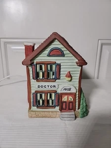 1991 Christmas Village Porcelain Lighted House Americana Doctor Office - Picture 1 of 8