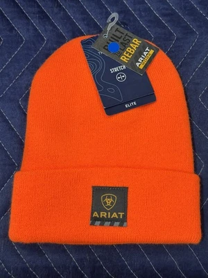 Boné de relógio Ariat Beanie malha vergalhão laranja brilhante Hunter’s - Novo com etiquetas!!!  ENVIO GRÁTIS!!! - Imagem 1 de 3
