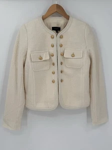 Talbots Berkshire Wool Blend Crop Blazer Jacket Cream Women 8 NWT Business - Picture 1 of 5