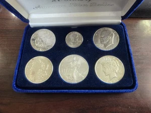 Juego de 100 años de dólares de plata americanos Morgan Peace Silver Eagle Eisenhower - Imagen 1 de 12