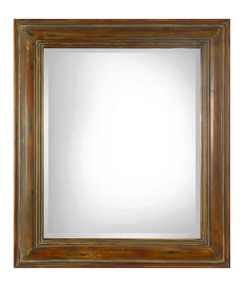Espejo rectangular biselado con marco de madera Uttermost 07016 marrón Darian 42" X 36" Foto 1 de 2