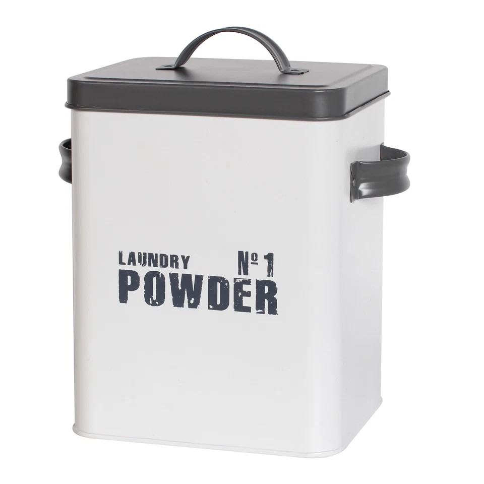Metal Laundry Detergent Powder/Pods Storage Container - White Powdercoated - Image 1 of 4