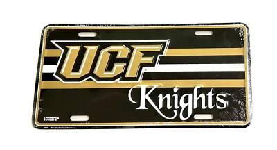CENTRAL FLORIDA CAR TRUCK TAG LICENSE PLATE METAL UCF KNIGHTS SIGN UNIVERSITY  - Image 1 of 2
