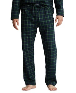 Polo Ralph Lauren Men's Flannel 100% Cotton Gree Plaid Pajama Pj Pant Size S, M - Picture 1 of 6