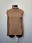 Carolina Herrera 100% Alpaca Wool Sweater Turtleneck Tan Brown Size Medium