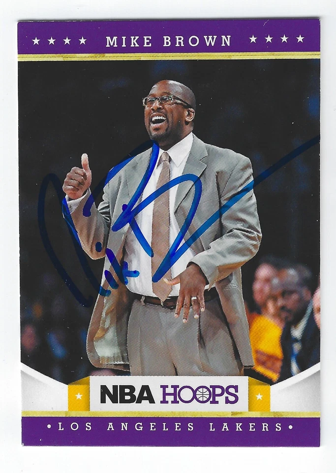 MIKE BROWN LOS ANGELES LAKERS SIGNED CARD SACRAMENTO KINGS CLEVELAND CAVALIERS - Image 1 of 1