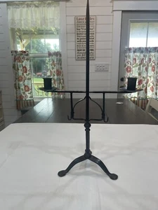 Vintage Heavy Candleabra Cross - Cast Iron Medieval Style & Spiked - Picture 1 of 8
