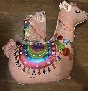 10 x Pink Llama Alpaca Balloon Walking Pet Animal Airwalker Foil Kids Parties - Picture 1 of 5