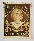 VINTAGE ~ Pays-Bas 1948 10C timbre reine Juliana ~ Posté/utilisé ~ 003