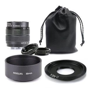 Fujian 35mm f/1.7 CCTV Movie lens for NEX Mount NEX Camera With adapter&hood - Picture 1 of 9