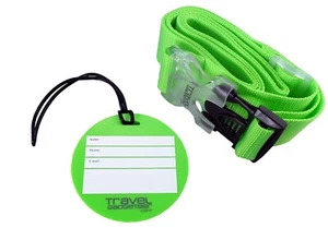 Heavy Duty Adjustable Luggage Strap + Matching TAG | BRIGHT COLORS - Picture 1 of 36