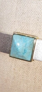 Keep Collective gold pyramid TURQUOISE stone charm,  vintage!  - Picture 1 of 2